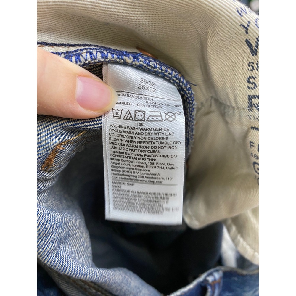 NWT Gap 90s Loose Fit Jeans Mens 36x32 Dark Wash 100% Cotton Button Fly - Picture 6 of 11